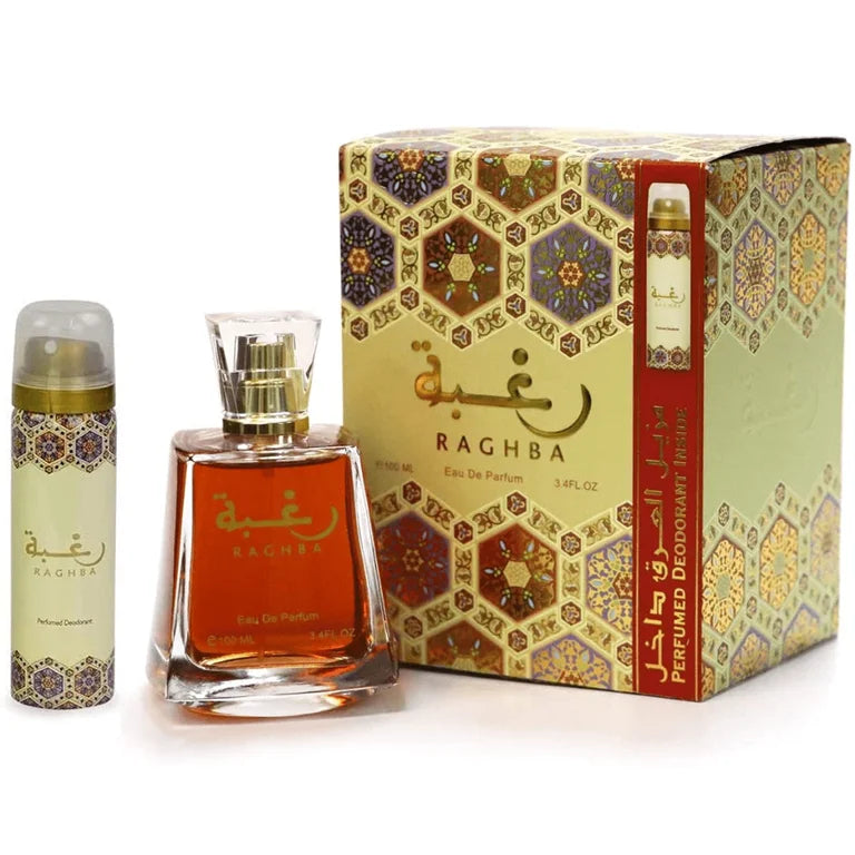 Lattafa Raghba U 3.4 EDP + 1.7oz Spray Set